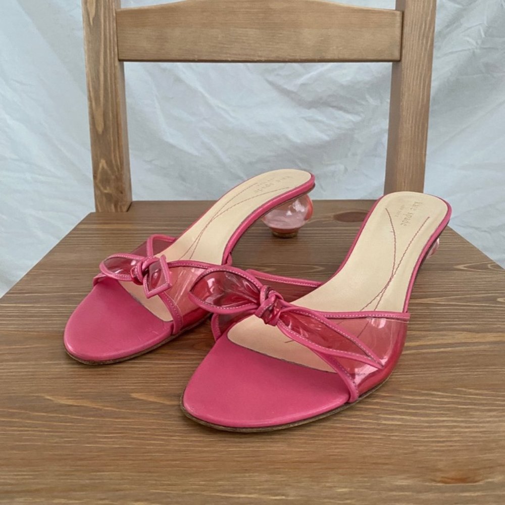 Kate Spade Watermelon Ball Vinyl Heels, size 9.5